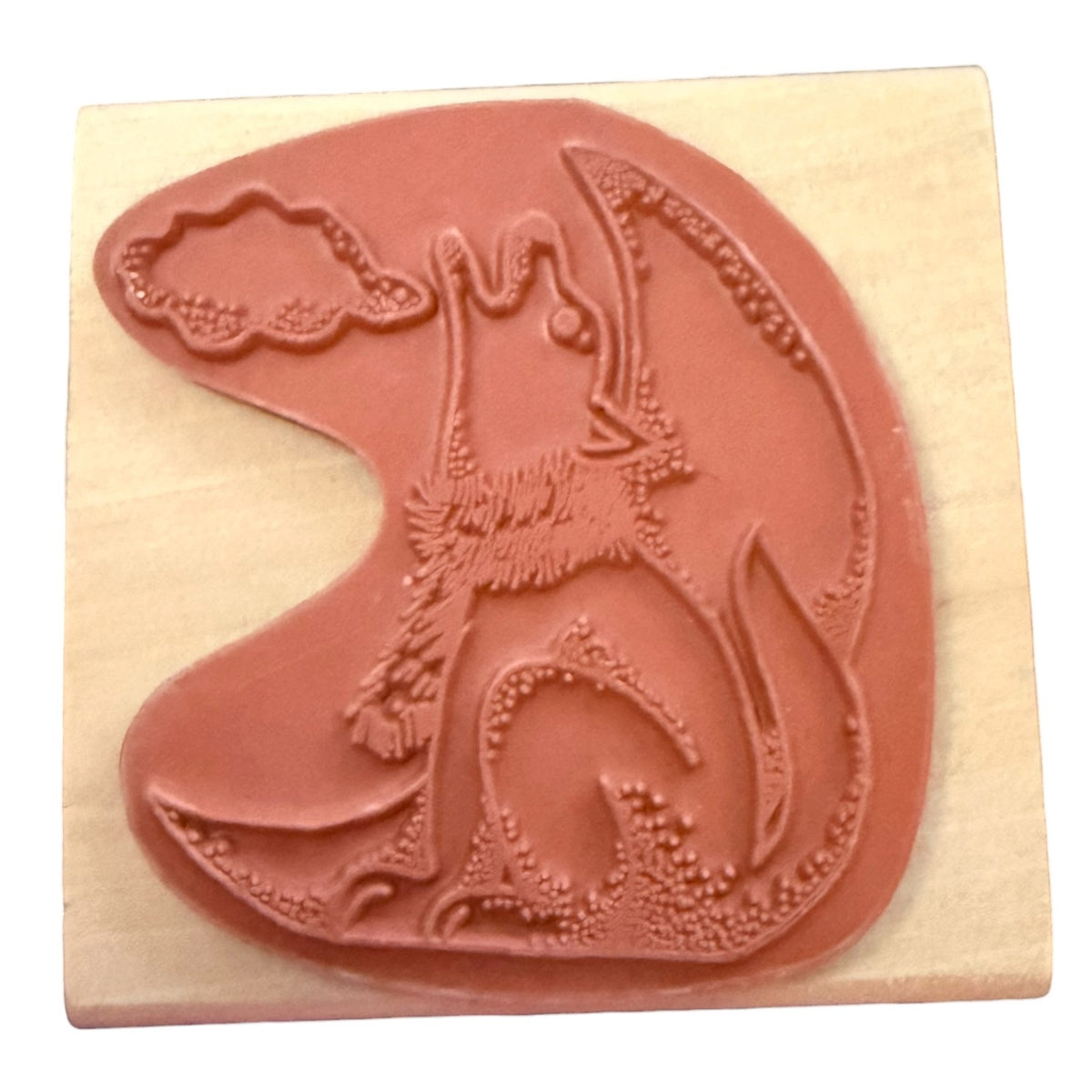 Howling Wolf With The Moon Unbranded Rubber Stamp NEW