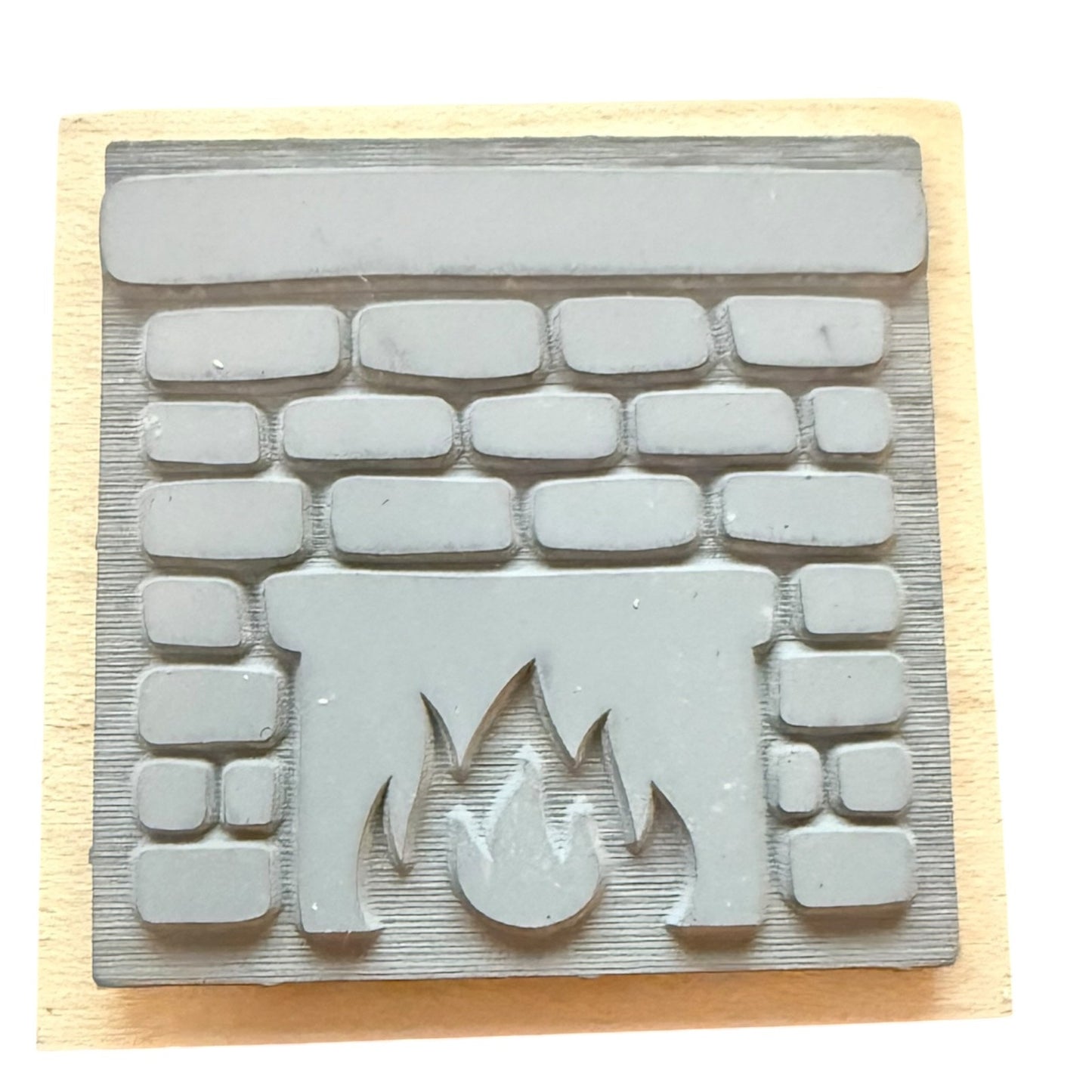 Sniggle Sloth Brick Fireplace Rubber Stamp Large