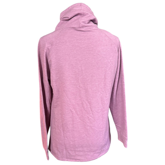 Back of pink sweater on a white background