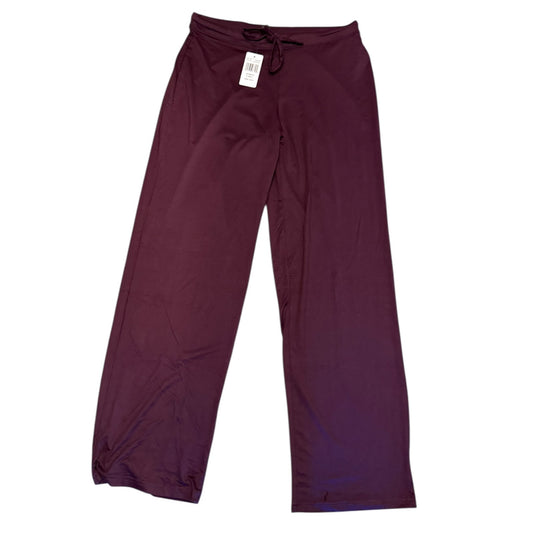 Purple pants with a drawstring on a white background