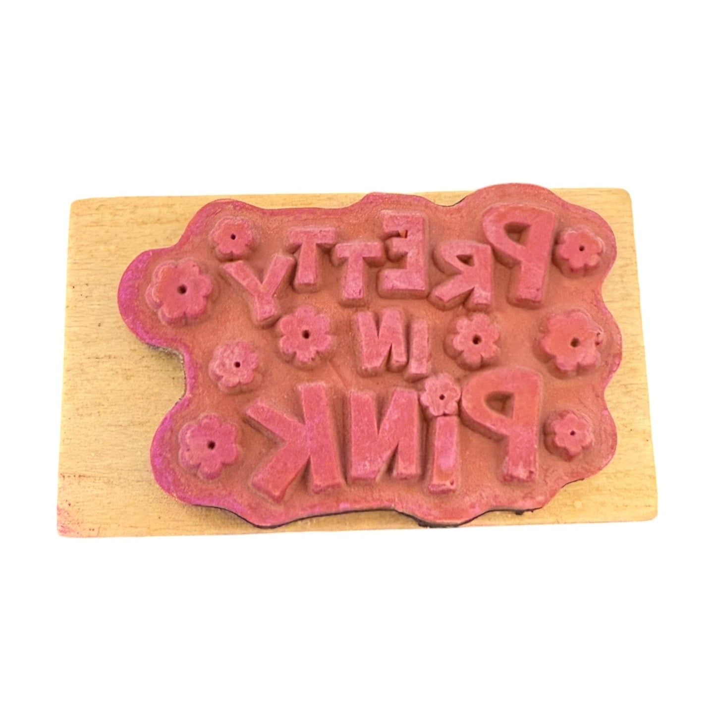 It's So Me! Pretty In Pink With Flowers Rubber Stamp