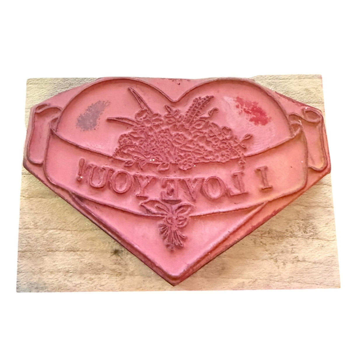 Inkadinkado I Love You Heart With Flowers 2206 Rubber Stamp