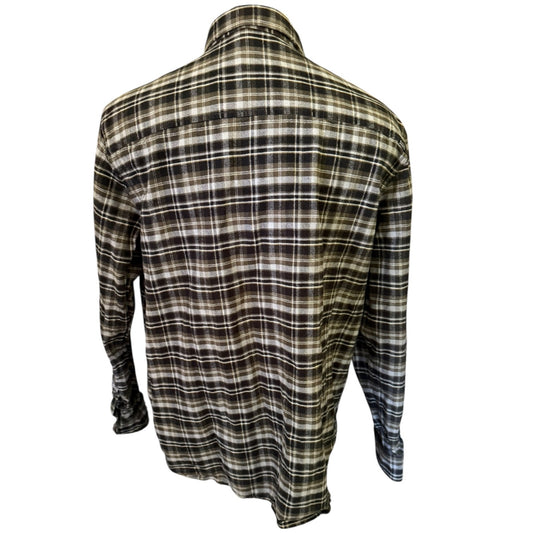 Back of Plaid shirt on a white background