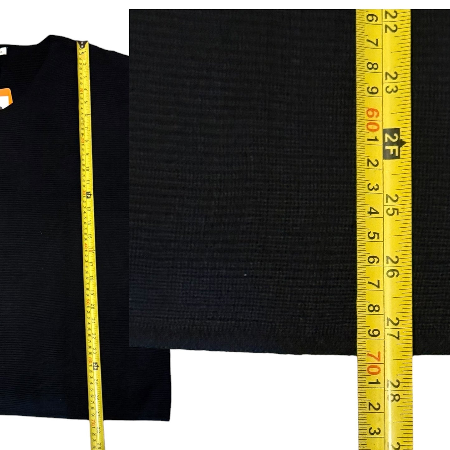 Ella Moss Black Ribbed V Neck Long Sleeve Sweater Size XXL