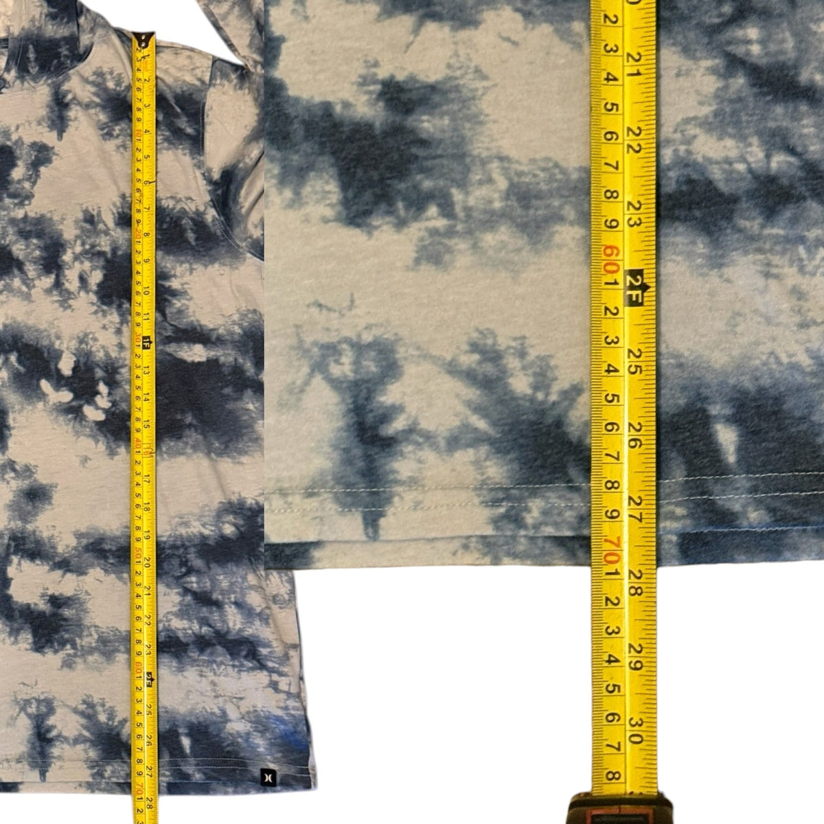Hurley Blue Tie Dye Long Sleeve Shirt Hoodie EUC Size Large