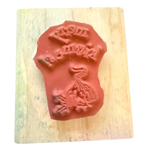 Stampin' Up! Vintage 1993 Merry Kissmas! Christmas Rubber Stamp