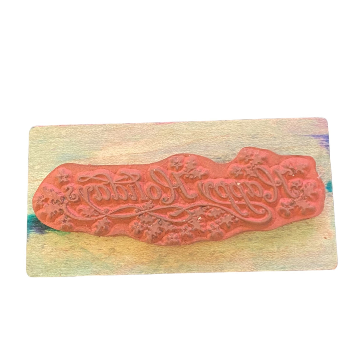 PSX E-079 Vintage Happy Holidays Rubber Stamp 1988