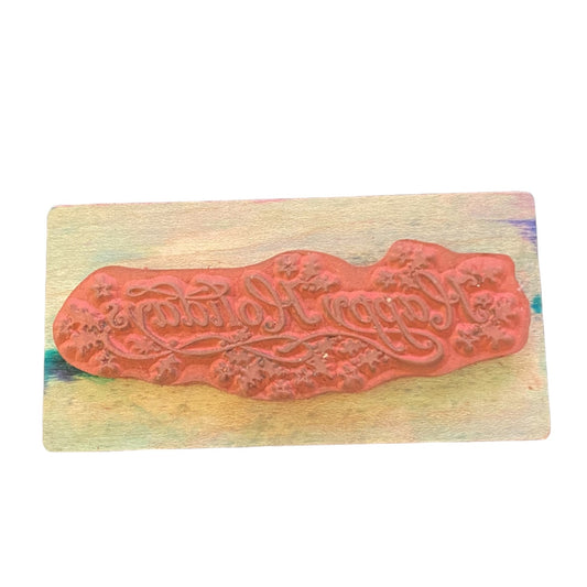 PSX E-079 Vintage Happy Holidays Rubber Stamp 1988