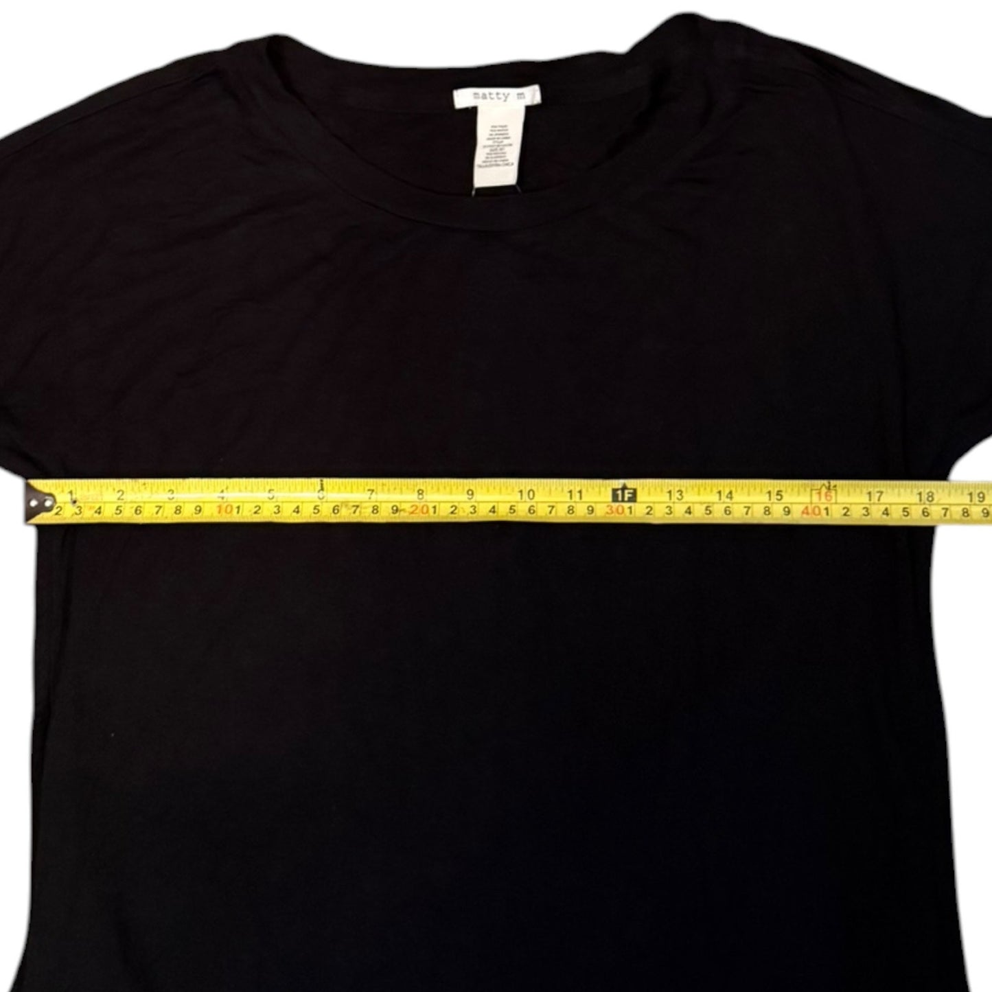 Matty M Black French Terry Rolled Cuff Short Sleeve Tee Shirt Size XS