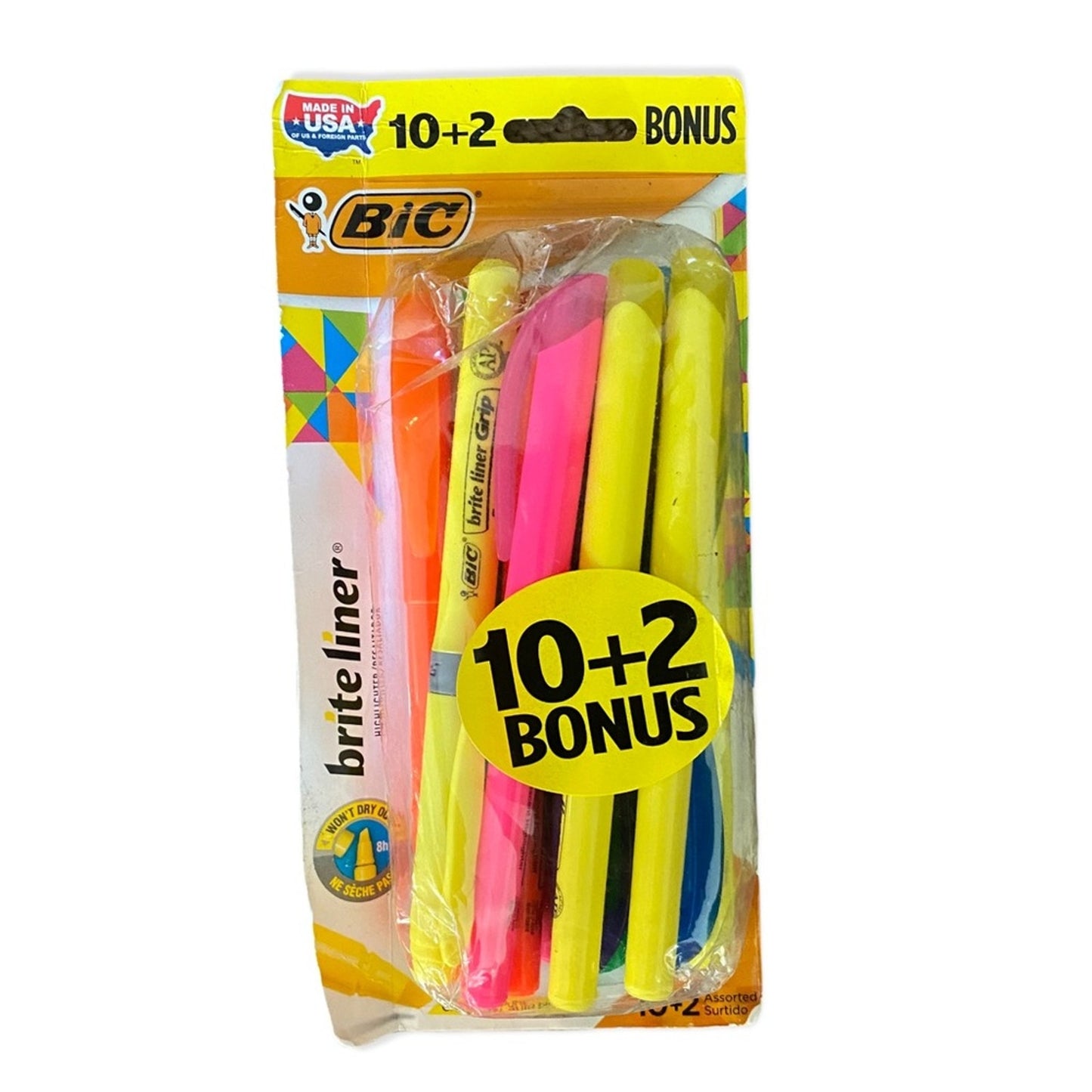 Highlighters in box with damage