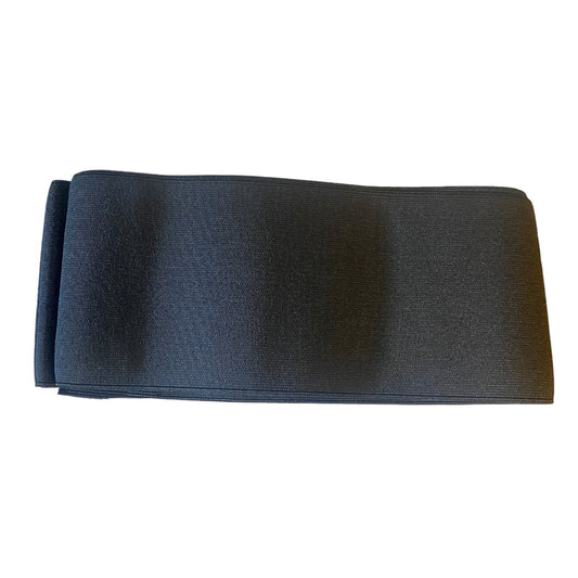 Folded black waist trainer on a white background