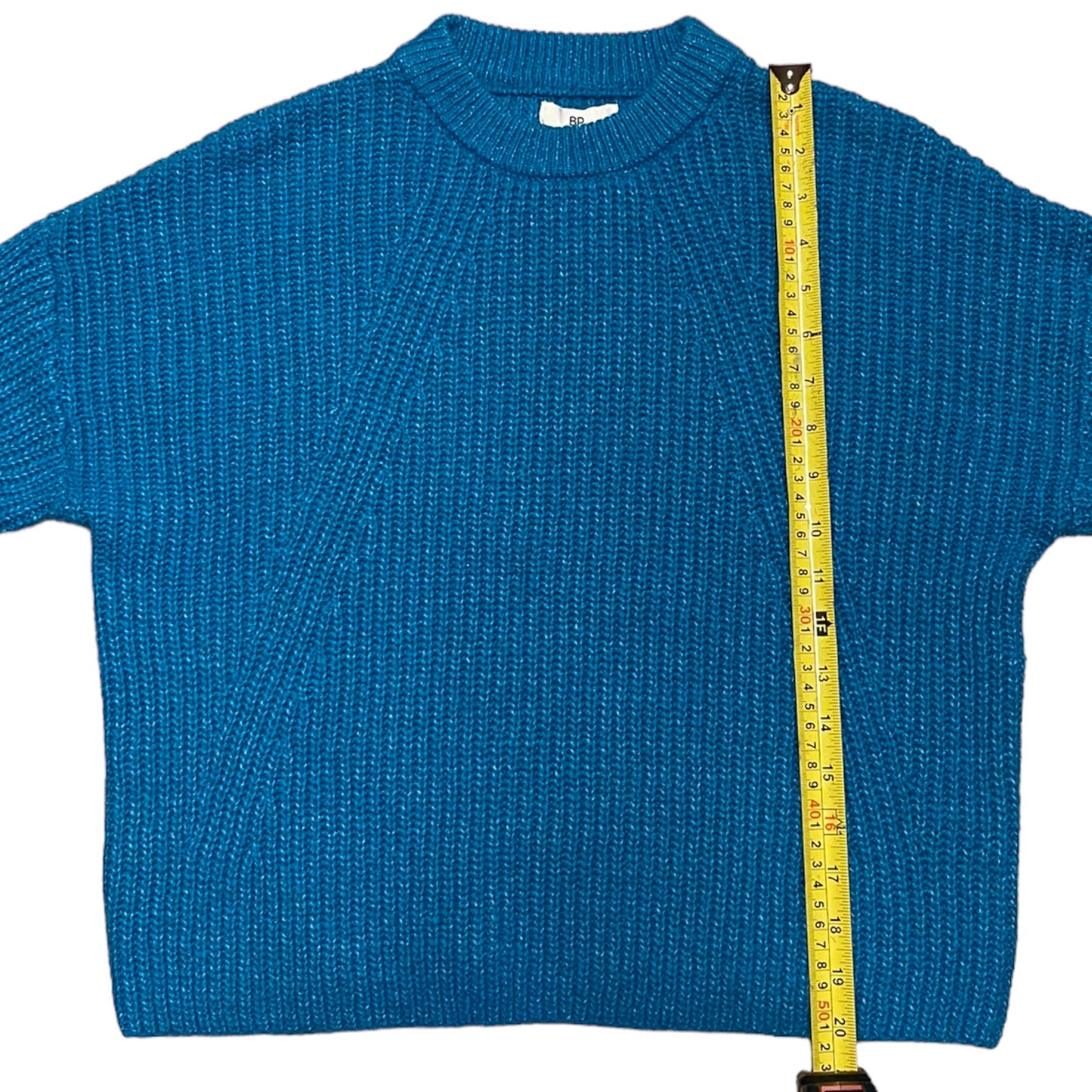 Length of blue sweater