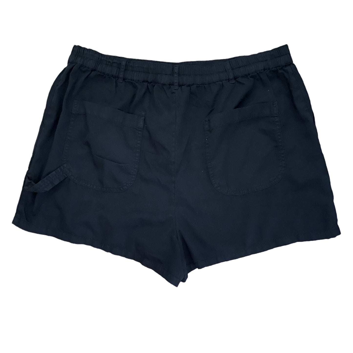 Back of Black shorts on a white background