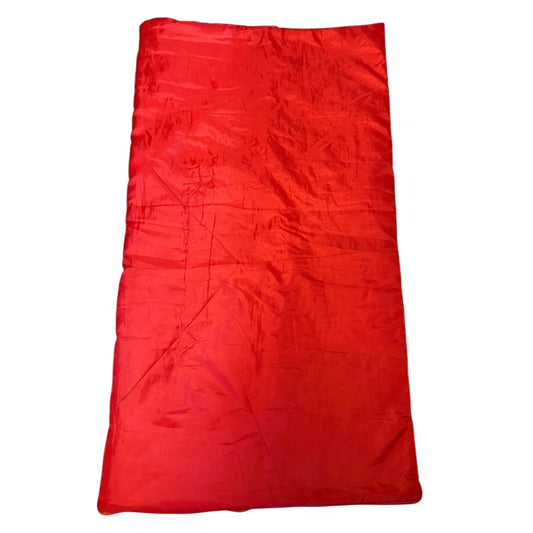 Back of Red sleeping bag on a white background
