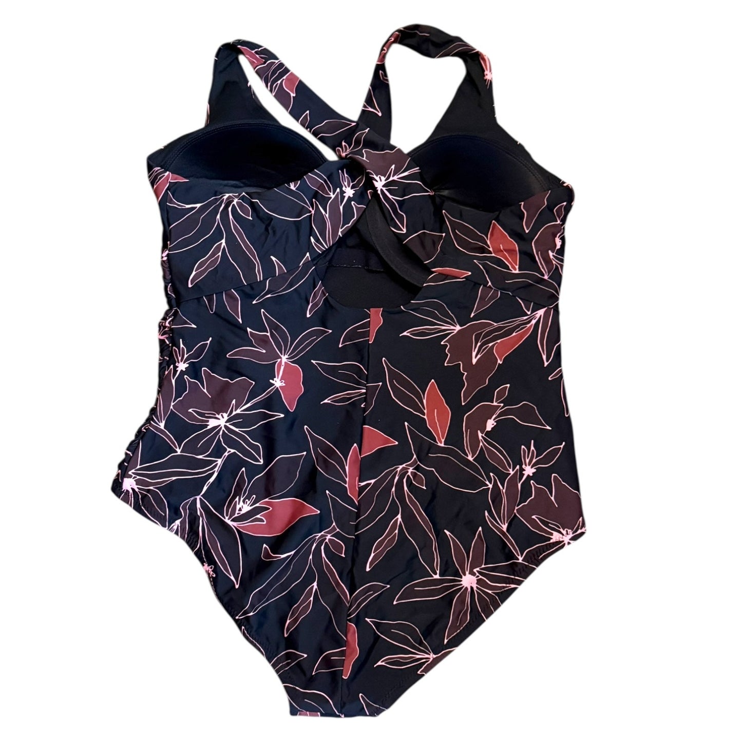Floral-patterned swimsuit on a white background