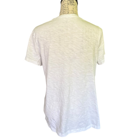 White t-shirt on a mannequin with a white background