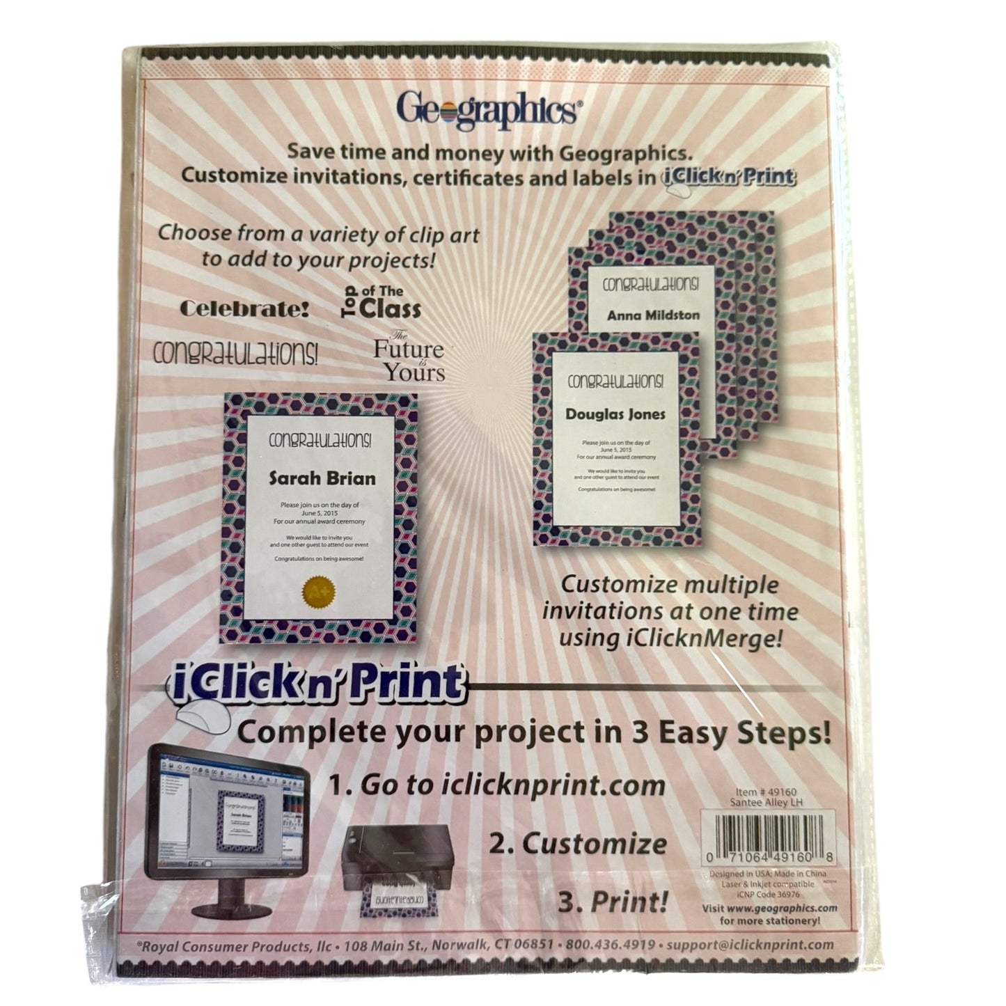 Geographics GeoPaper Gold Foil Letterhead Laser Inkjet Copier Paper