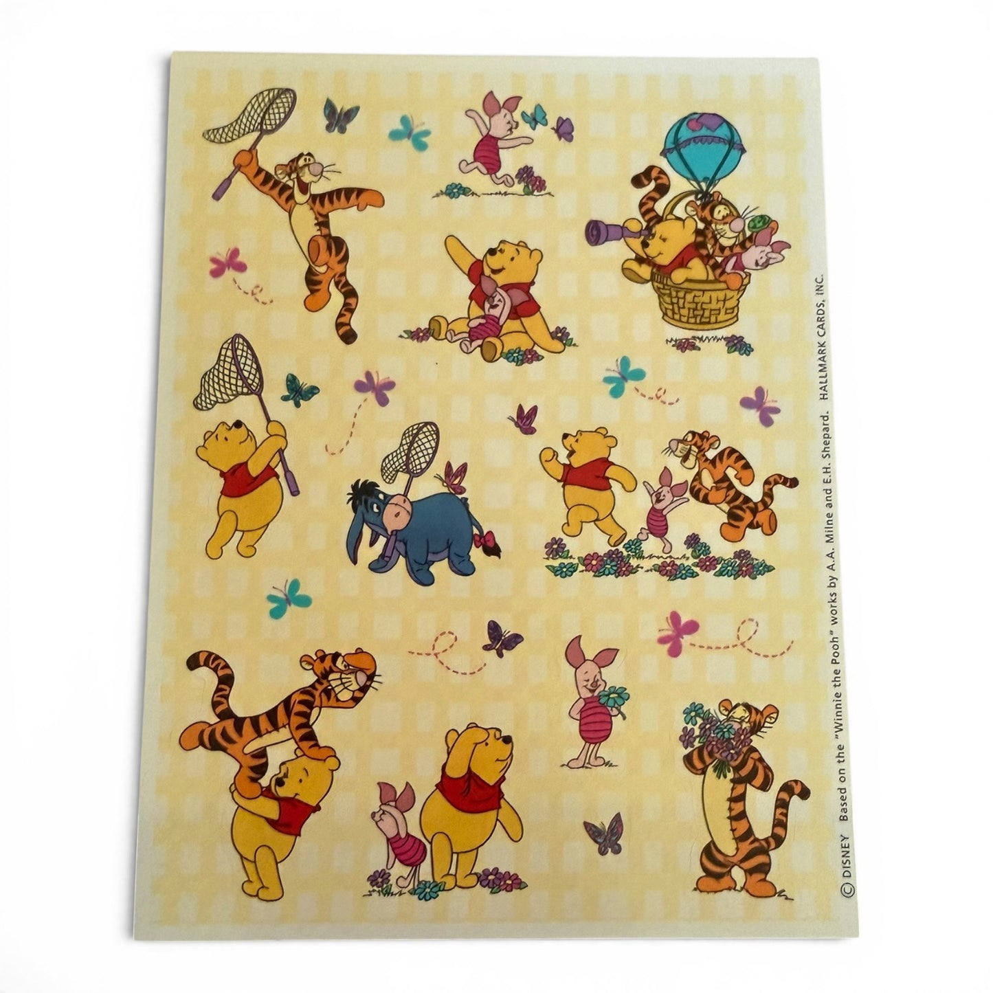 Hallmark Disney Vintage Winnie The Pooh & Friends Single Sticker Sheet NEW
