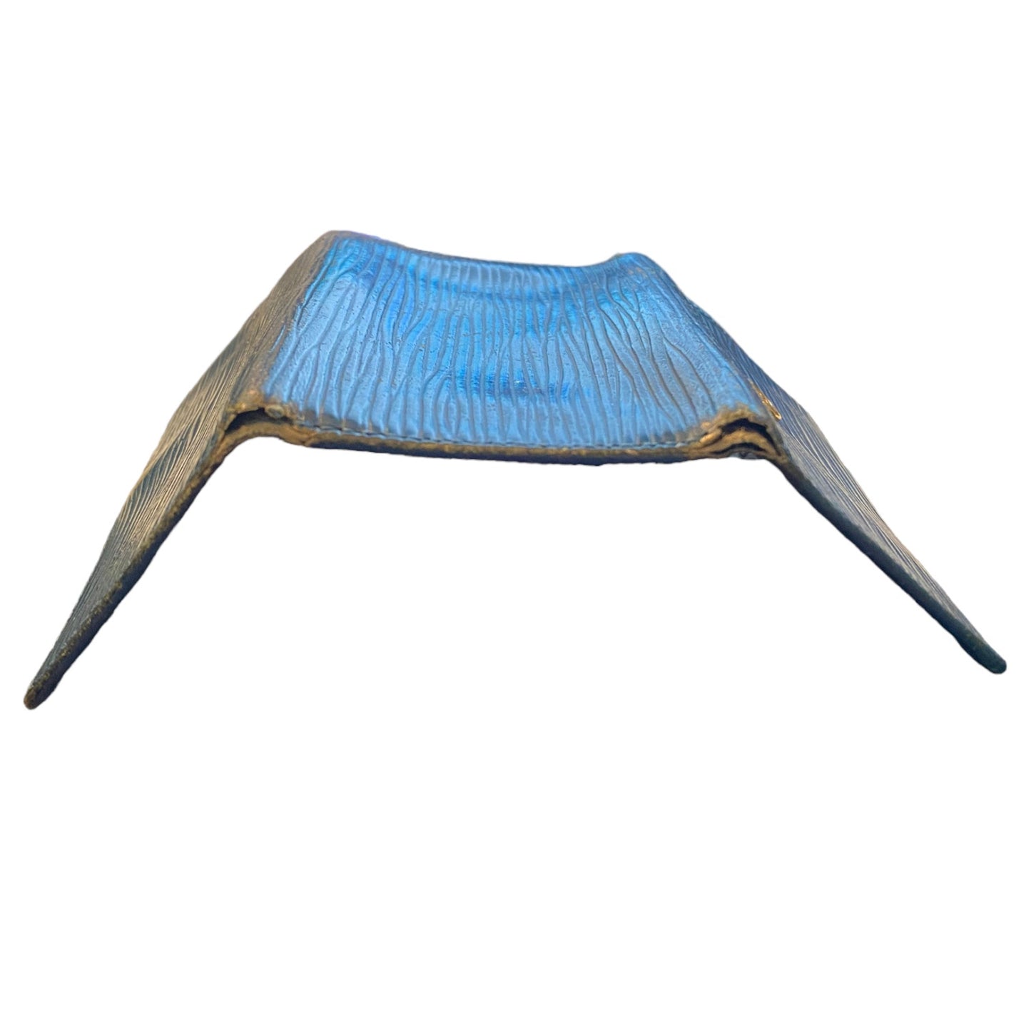 Side view of Louis Vuitton keychain showing issues on a white background