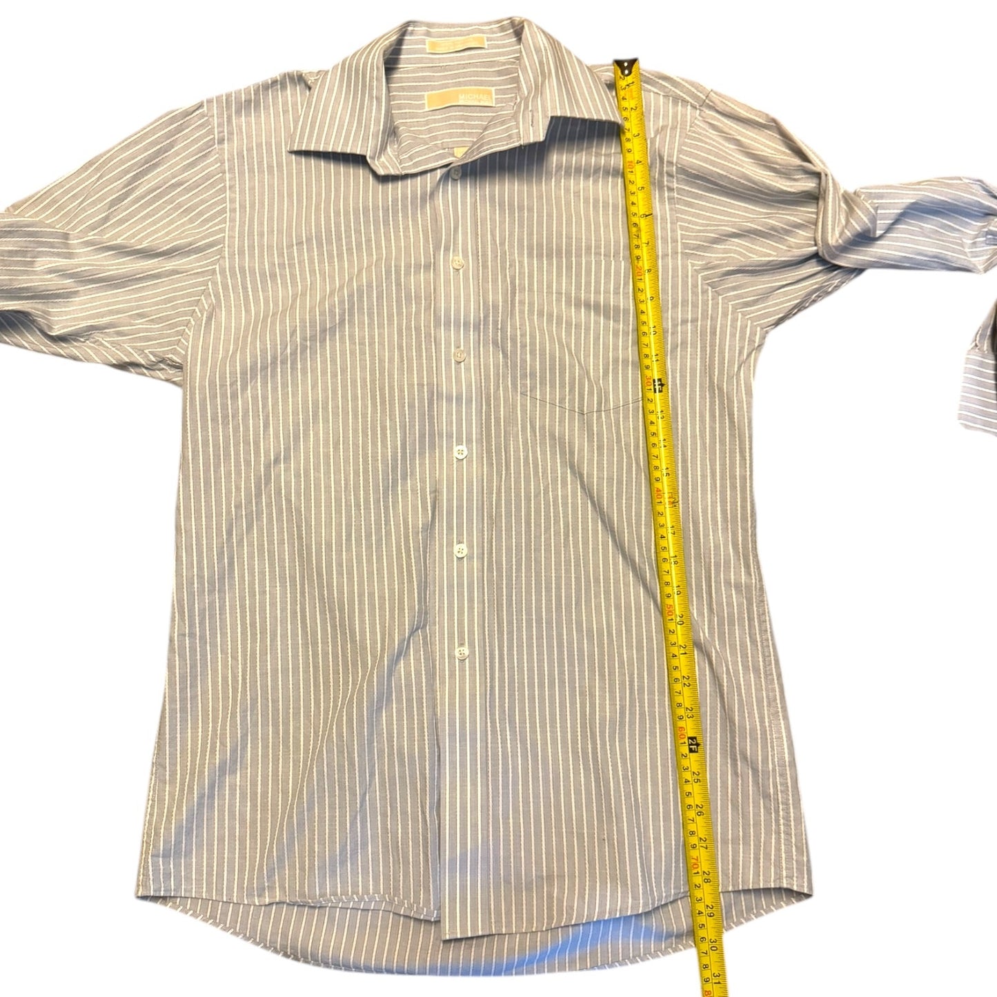 Michael Kors Blue White Cotton Button Down Shirt Medium 15 1/2 32/33