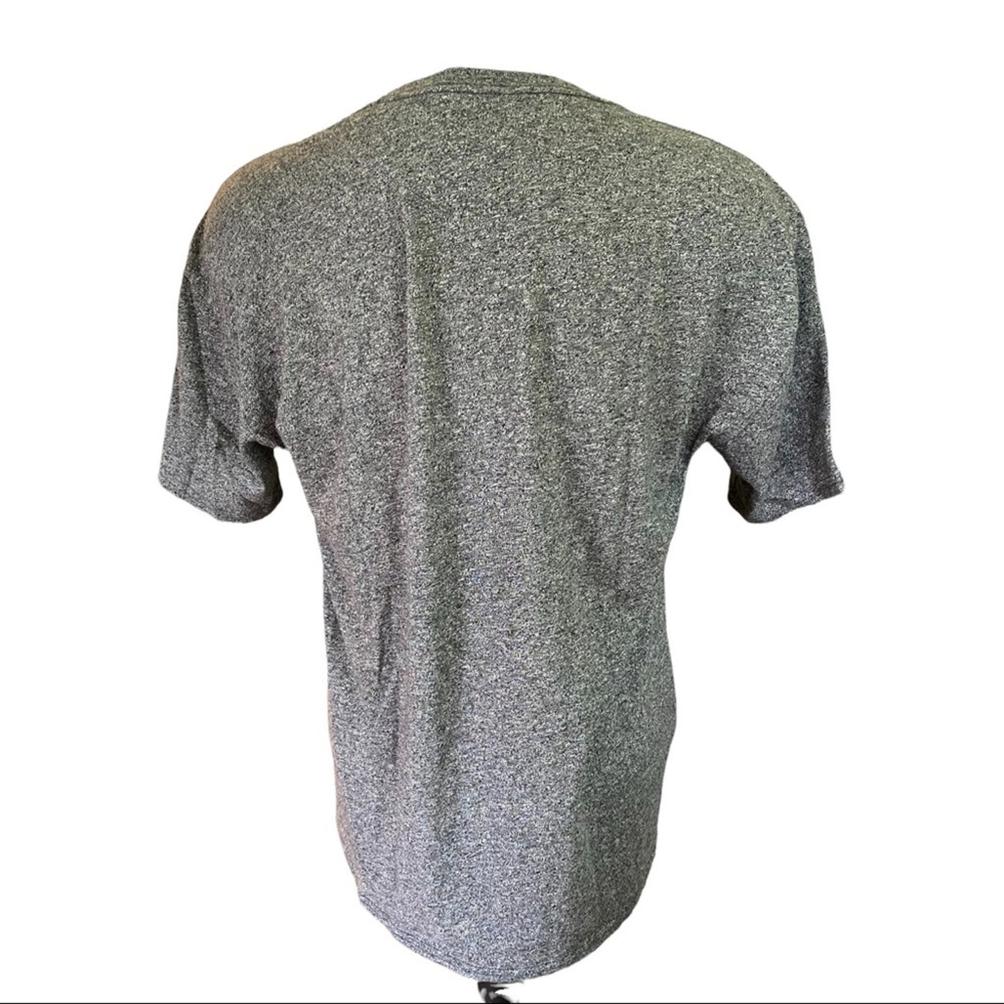 Back of Gray t-shirt on a white background