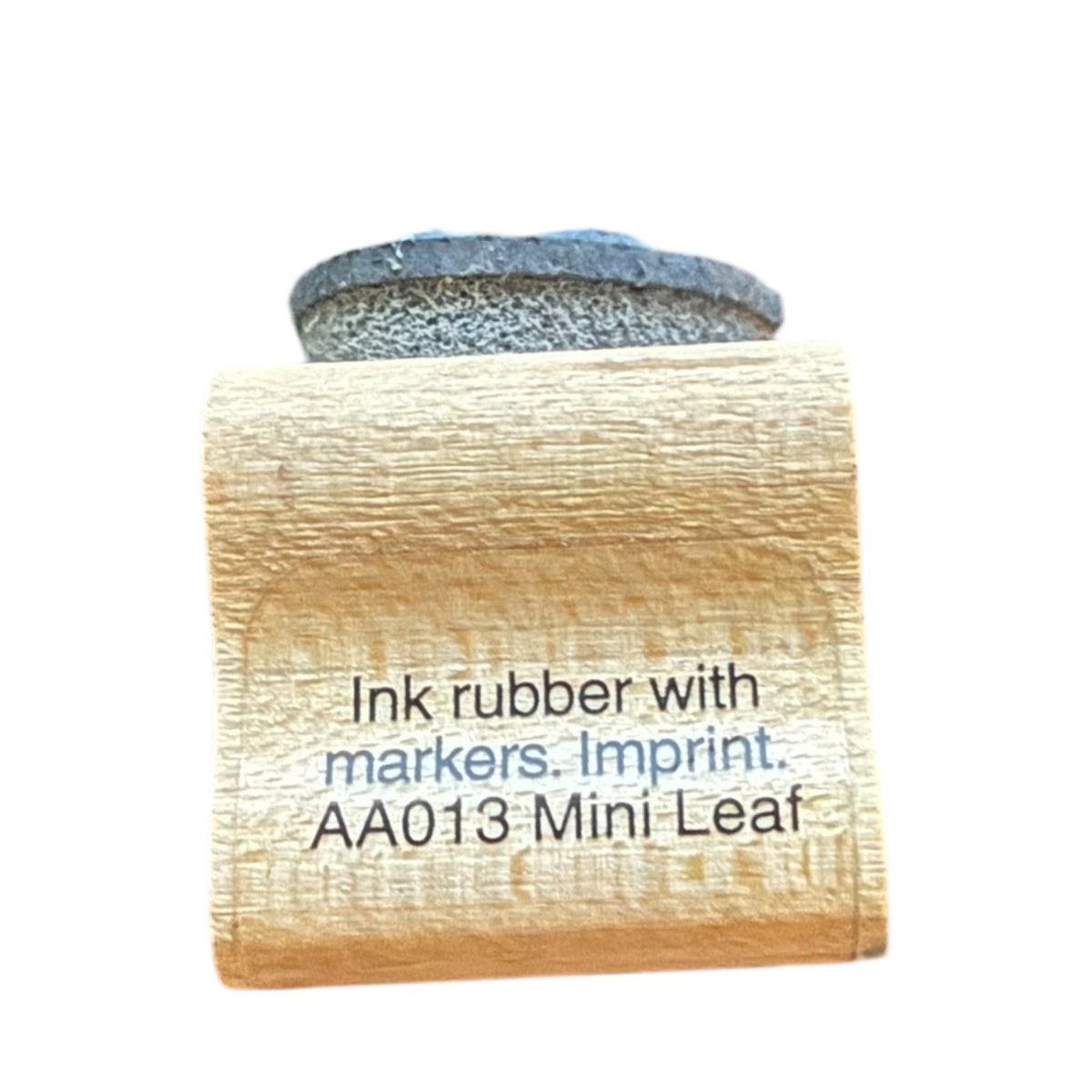 Ink rubber with markers and imprint text on a white background
