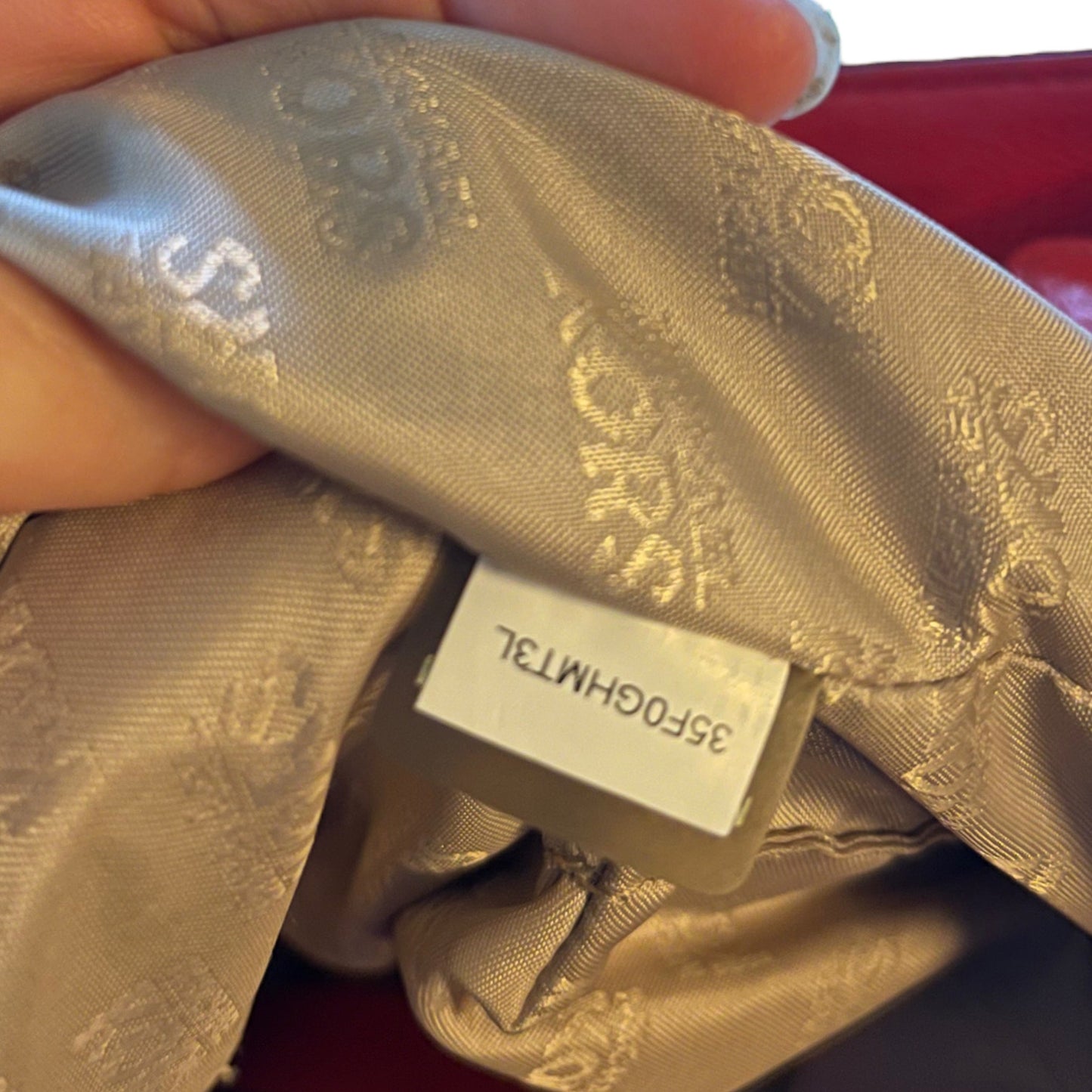 Michael Kors Red Leather Large Hamilton Tote Purse