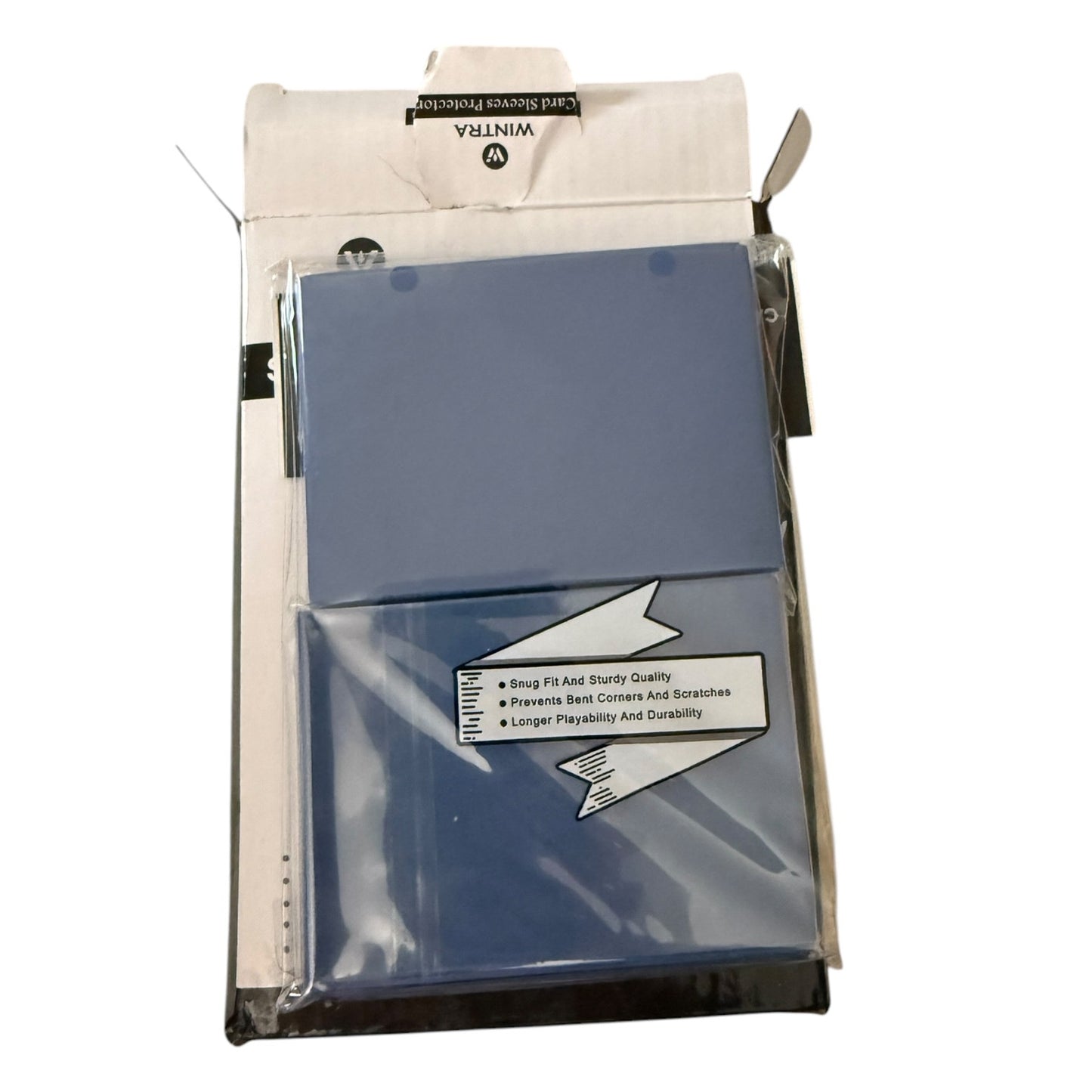 card sleeves out of box on a white background