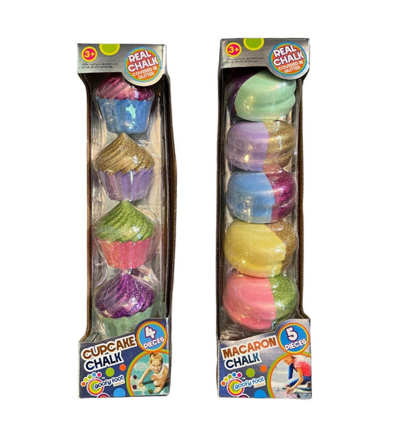 Toys collection with front photo featuring cupcake and cookie chalk