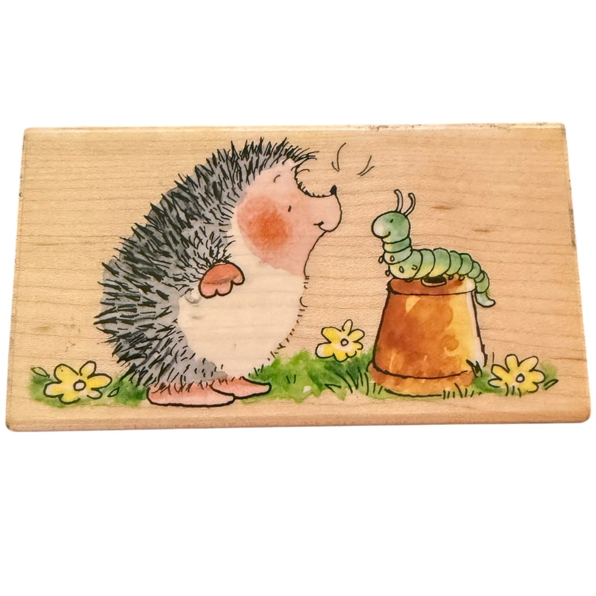 Penny Black Chitchat 3703K Hedgehog Worm Margaret Sherry Rubber Stamp