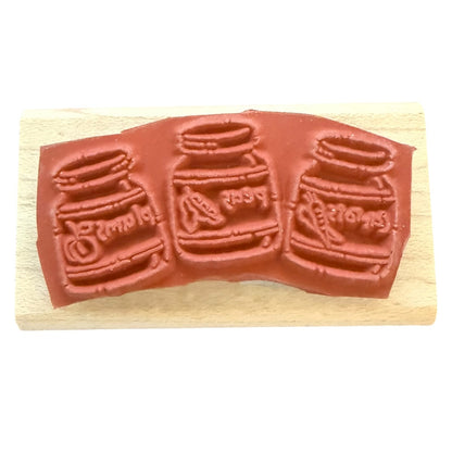 Stampin' Up! 2003 Canned Fruits & Veggies In Jars Rubber Stamp