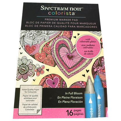 Spectrum Noir Colorista In Full Bloom Colourable Glitter Coloring Marker Pad