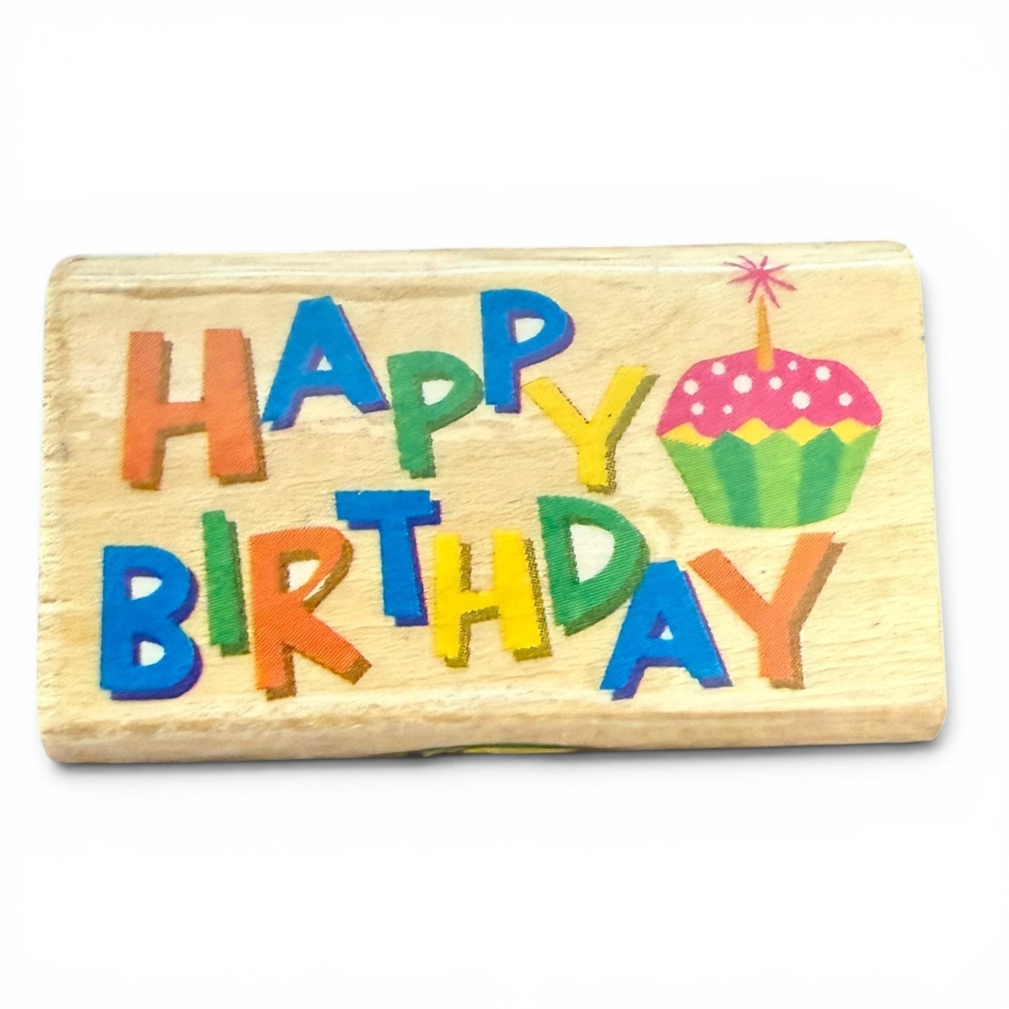 It's So Me! Happy Birthday With Cupcake Rubber Stamp