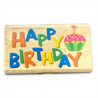 It's So Me! Happy Birthday With Cupcake Rubber Stamp