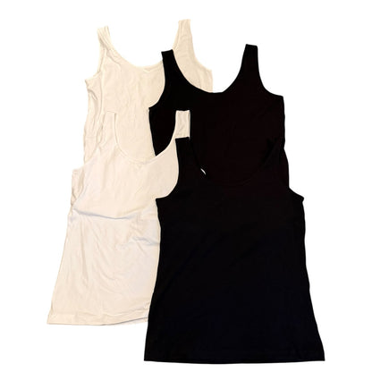 Felina 4 Pack Reversible V Neck Scoop Neck Tank Top Black White X-Large NWOT
