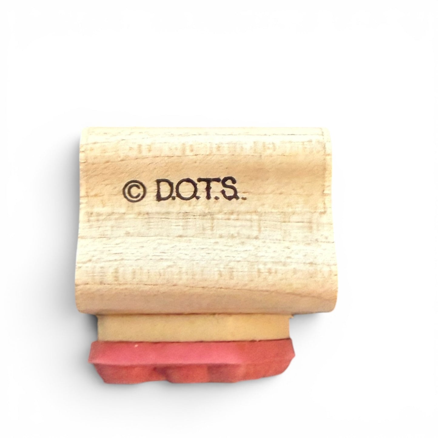 DOTS Baby Rattle With Bow Mini Rubber Stamp EUC