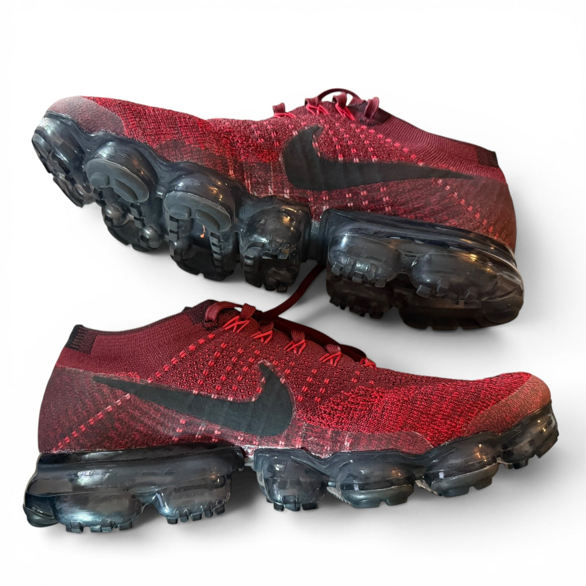 Nike Air VaporMax Flynit Red Black Men's Sneakers Shoes Size 8 849558-601