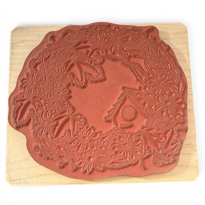 Inkadinkado Galerie Vernissage Cynthia Elmore Birdhouse Wreath 8846 Rubber Stamp