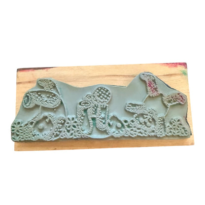 Sweet Arts 1988 Tumbling Playful Teddy bears C327 Rubber Stamp