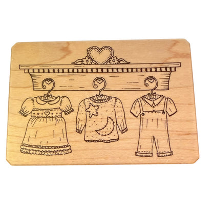 Inkadinkado Galerie Vernissage April Guilbault Infant Clothes 8894X Rubber Stamp