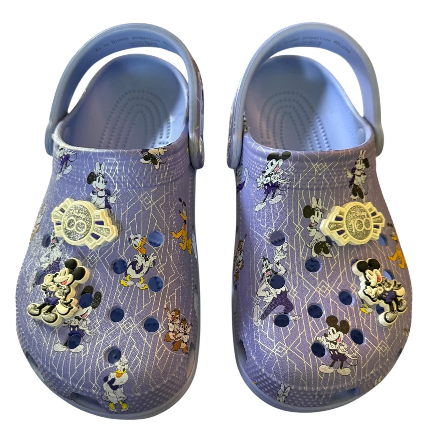 Crocs Disney Parks Purple 100th Anniversary Clog Shoe Size M 5 W 7