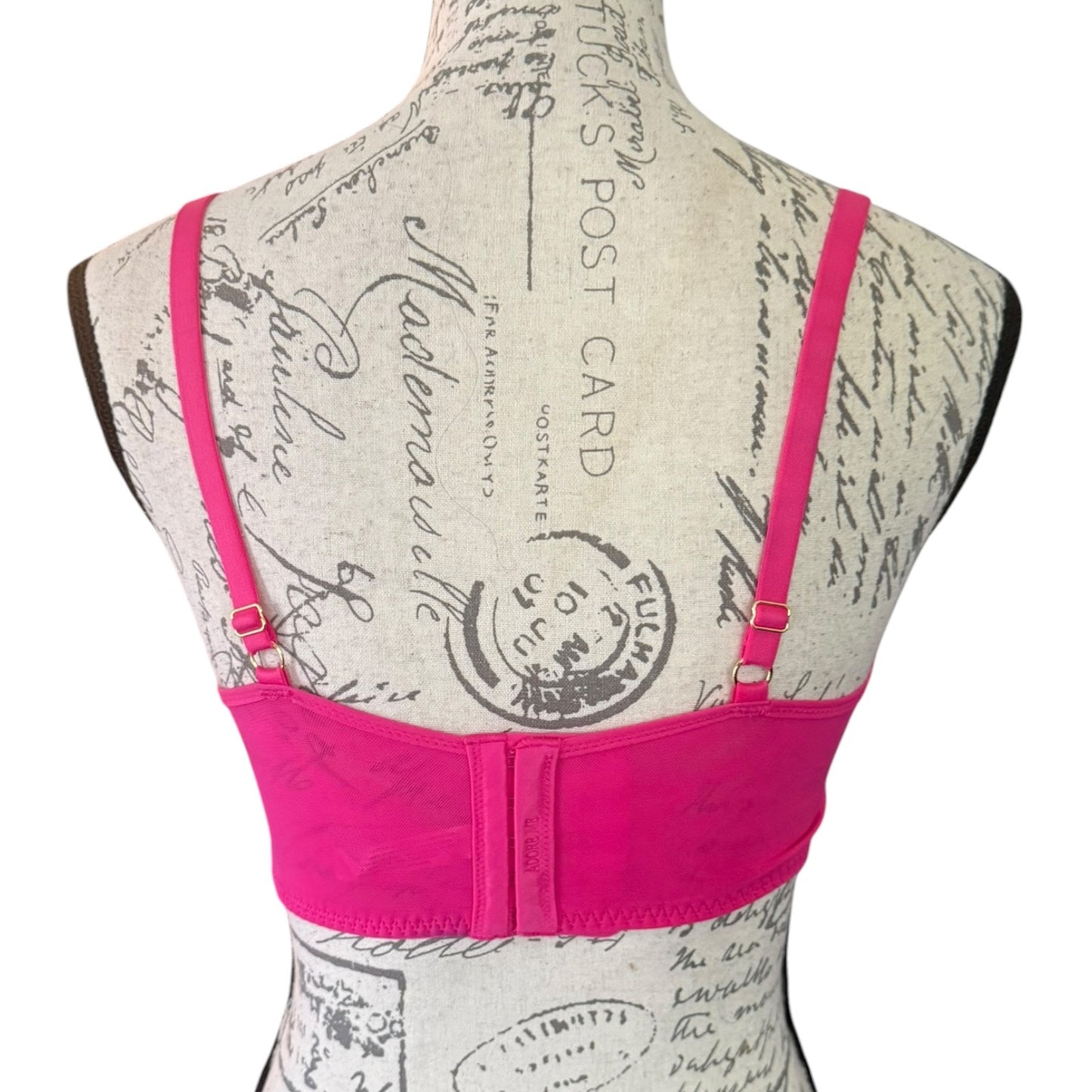 Adore Me Pink Lace Underwire Bustier Bra Size 38B