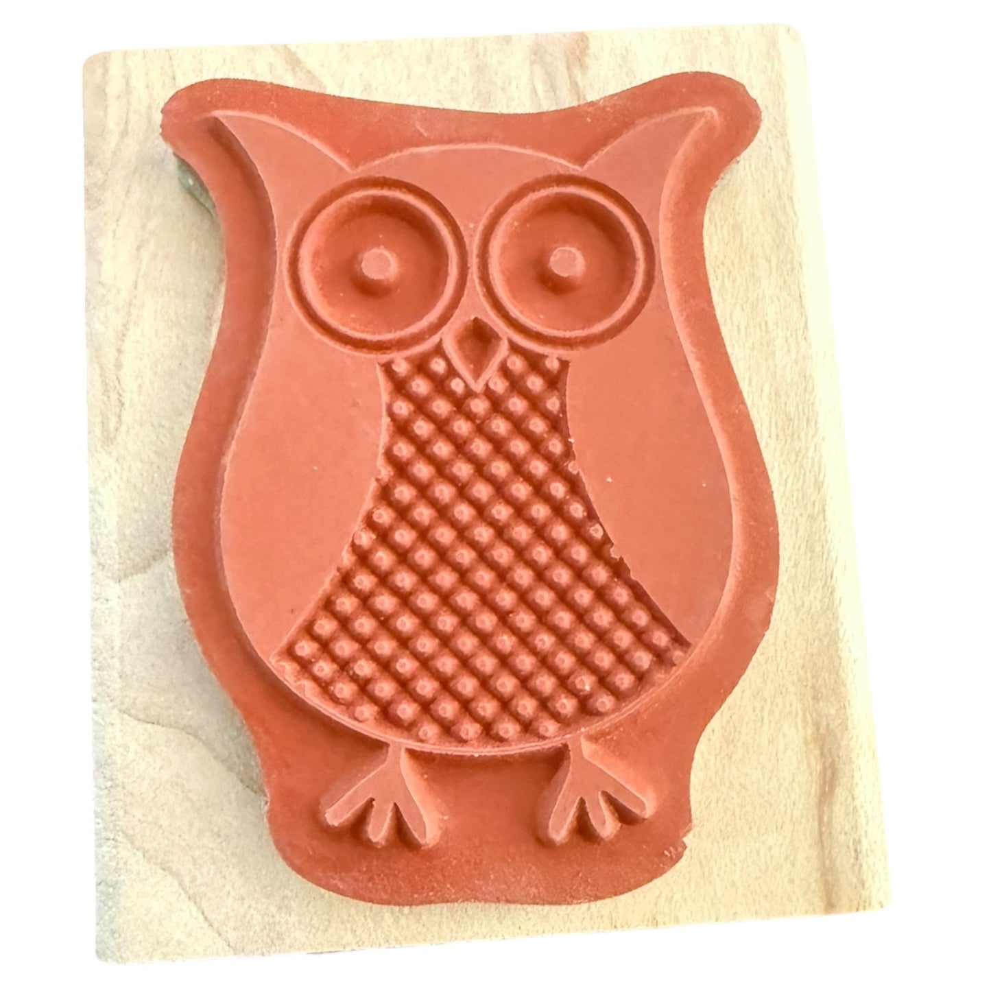 Stampin' Up! Large Eyed Owl Bird Wood Mounted Rubber Stamp Crafting