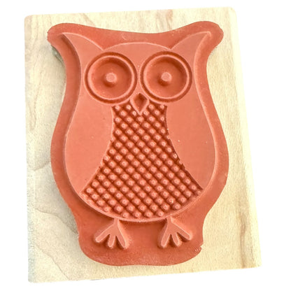 Stampin' Up! Large Eyed Owl Bird Wood Mounted Rubber Stamp Crafting