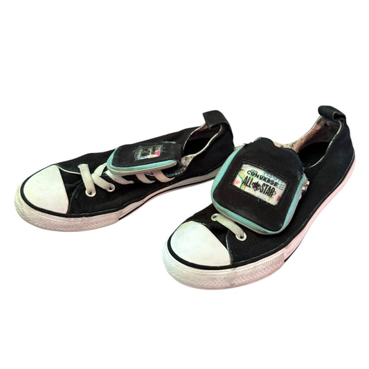 Converse All Star Black Gamer Pouch Slip On Sneakers Size 3
