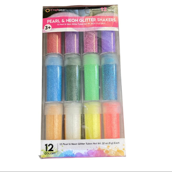 12 pearl neon sparkle glitter