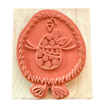 Penny Black Chick & Egg Easter Egg Chicken 3619F RARE Rubber Stamp
