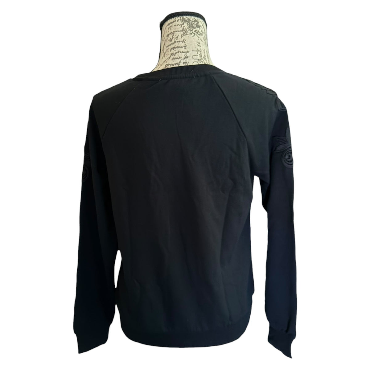 Gloria Vanderbilt Black Lace Sweatshirt Size Extra Small
