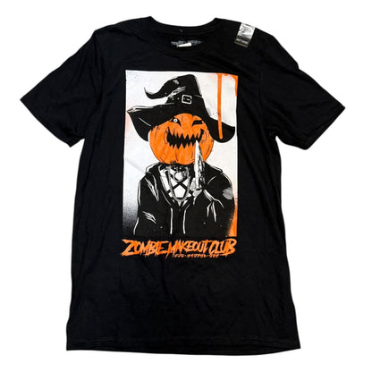 Hot Topic Halloween Zombie Makeout Club Jack O Lantern Black Cotton Shirt Small