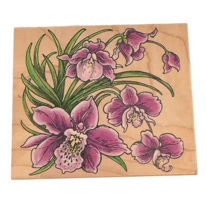 Penny Black Enchanting Orchid Flowers 607K Crafting Card Making Rubber Stamp